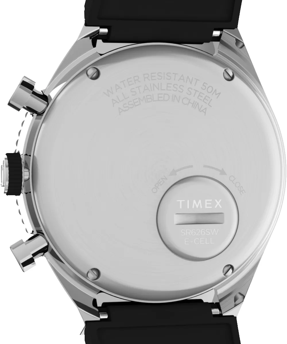 Q Timex 3-Time Zone Chronograph 40mm Synthetic Rubber Strap Watch sold by Timex product image thumbnail 4