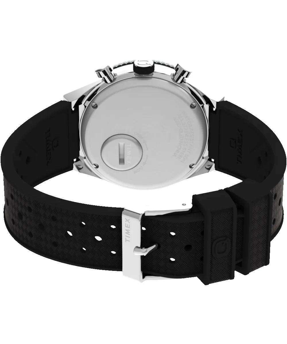 Q Timex 3-Time Zone Chronograph 40mm Synthetic Rubber Strap Watch sold by Timex product image thumbnail 5