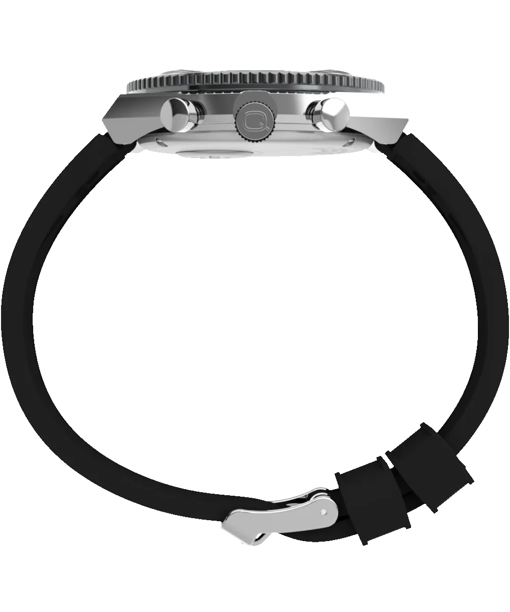 Q Timex 3-Time Zone Chronograph 40mm Synthetic Rubber Strap Watch sold by Timex product image thumbnail 2