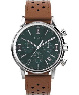 Marlin® Chronograph Tachymeter 40mm Leather Strap Watch sold by Timex