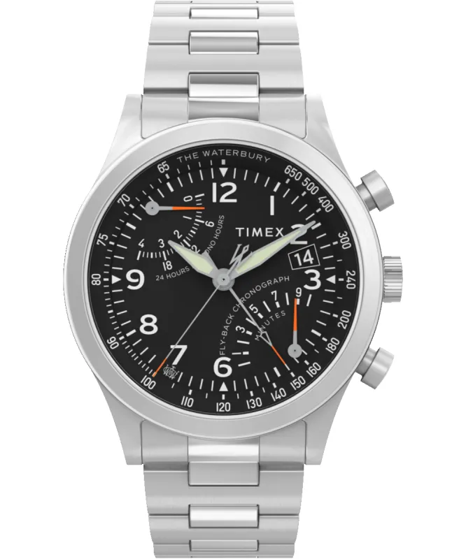 Waterbury Traditional Fly Back Chronograph 43mm Stainless Steel Bracelet Watch sold by Timex