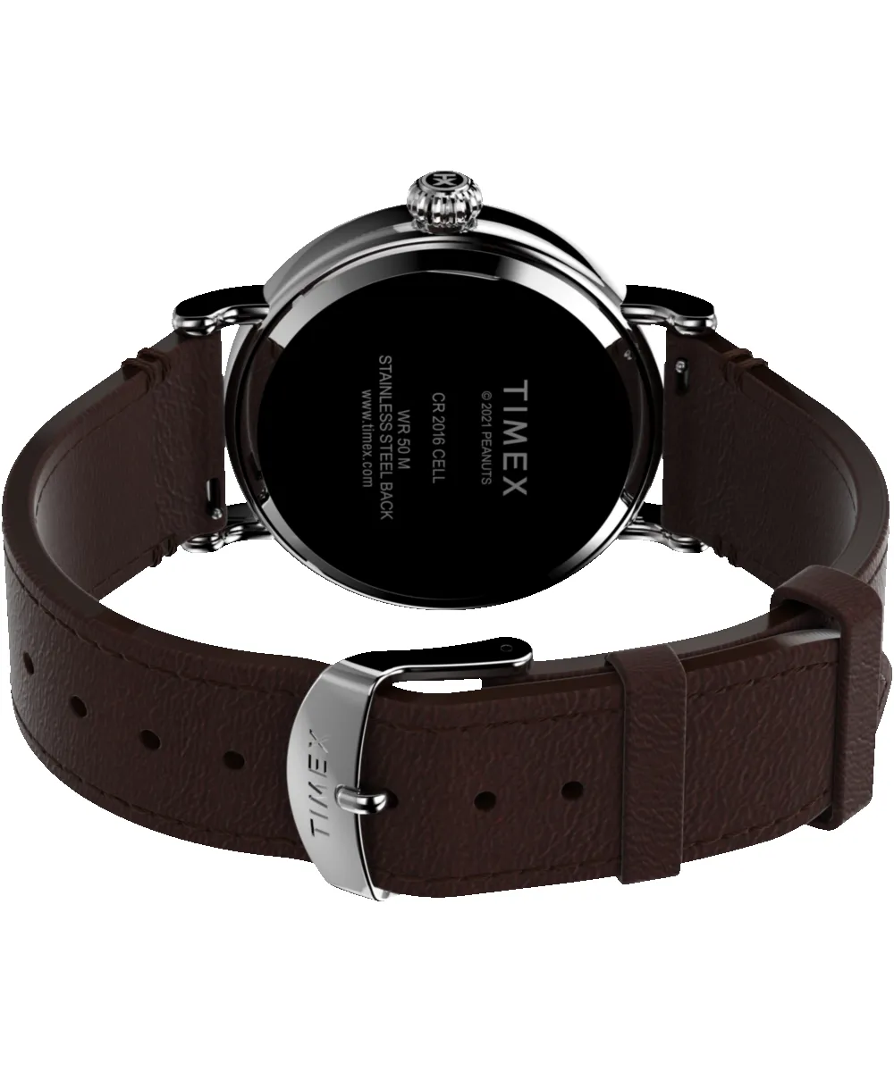 Timex Standard x Peanuts Take Care 40mm Leather Strap Watch sold by Timex product image thumbnail 5