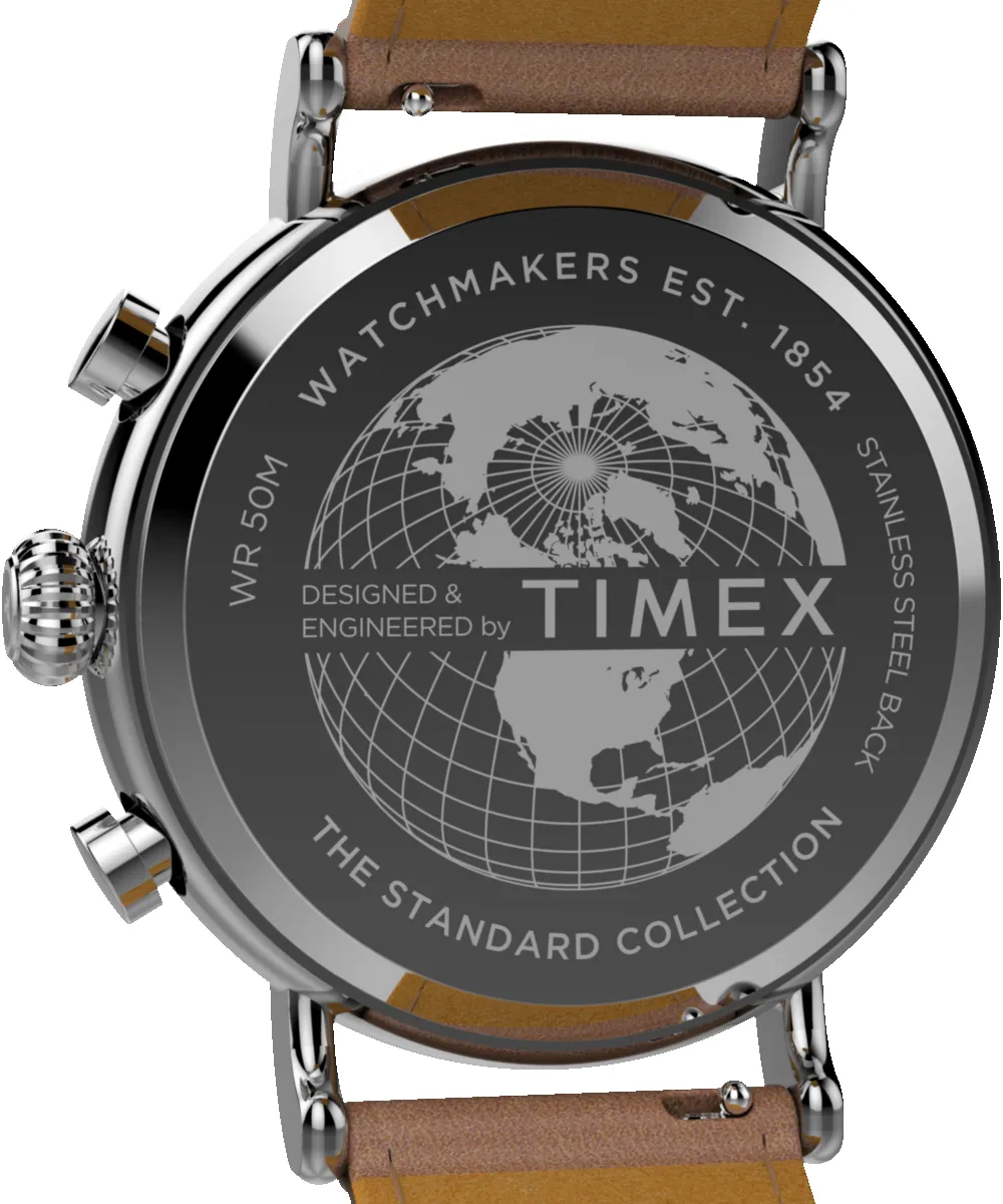Waterbury Standard Chronograph 41mm Leather Strap Watch sold by Timex product image thumbnail 3