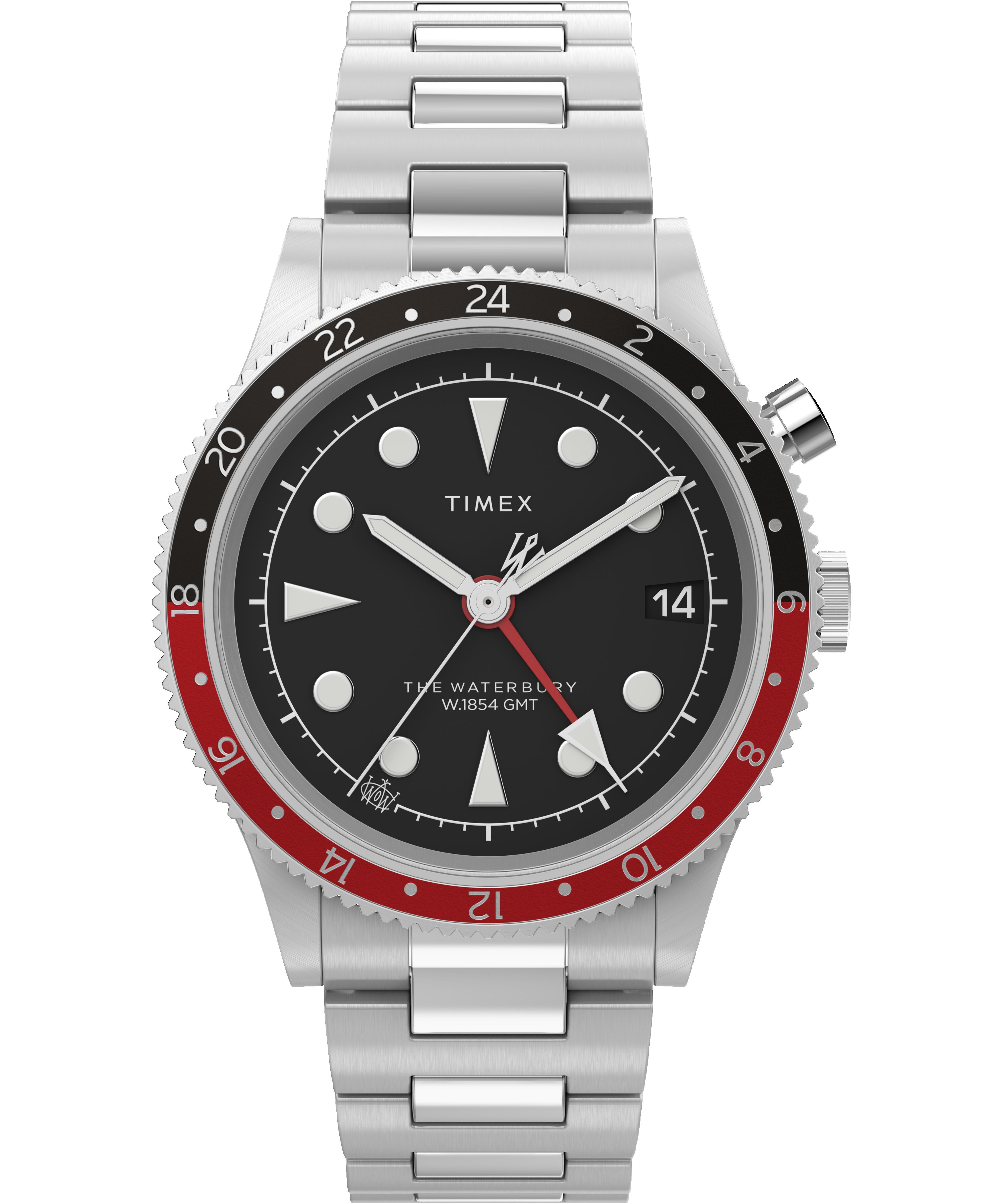 Waterbury Traditional GMT 39mm Stainless Steel Bracelet Watch sold by Timex