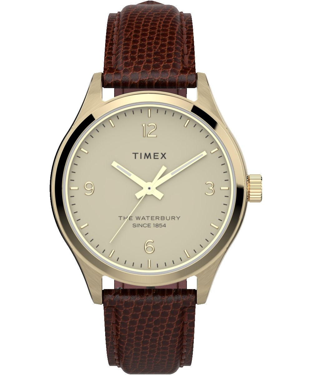 Waterbury Traditional 34mm Leather Strap Watch sold by Timex
