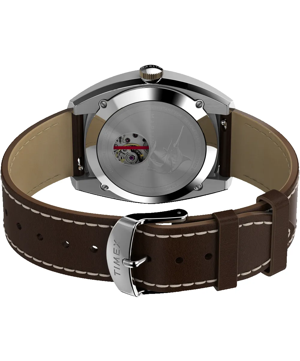 Marlin® Sub-Dial Automatic 39mm Leather Strap Watch sold by Timex product image thumbnail 5