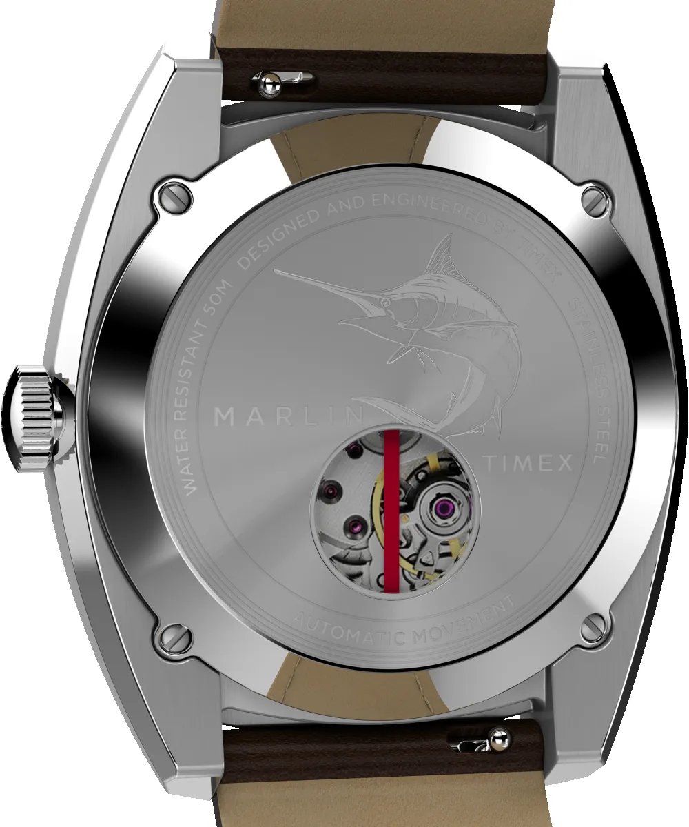 Marlin® Sub-Dial Automatic 39mm Leather Strap Watch sold by Timex product image thumbnail 4