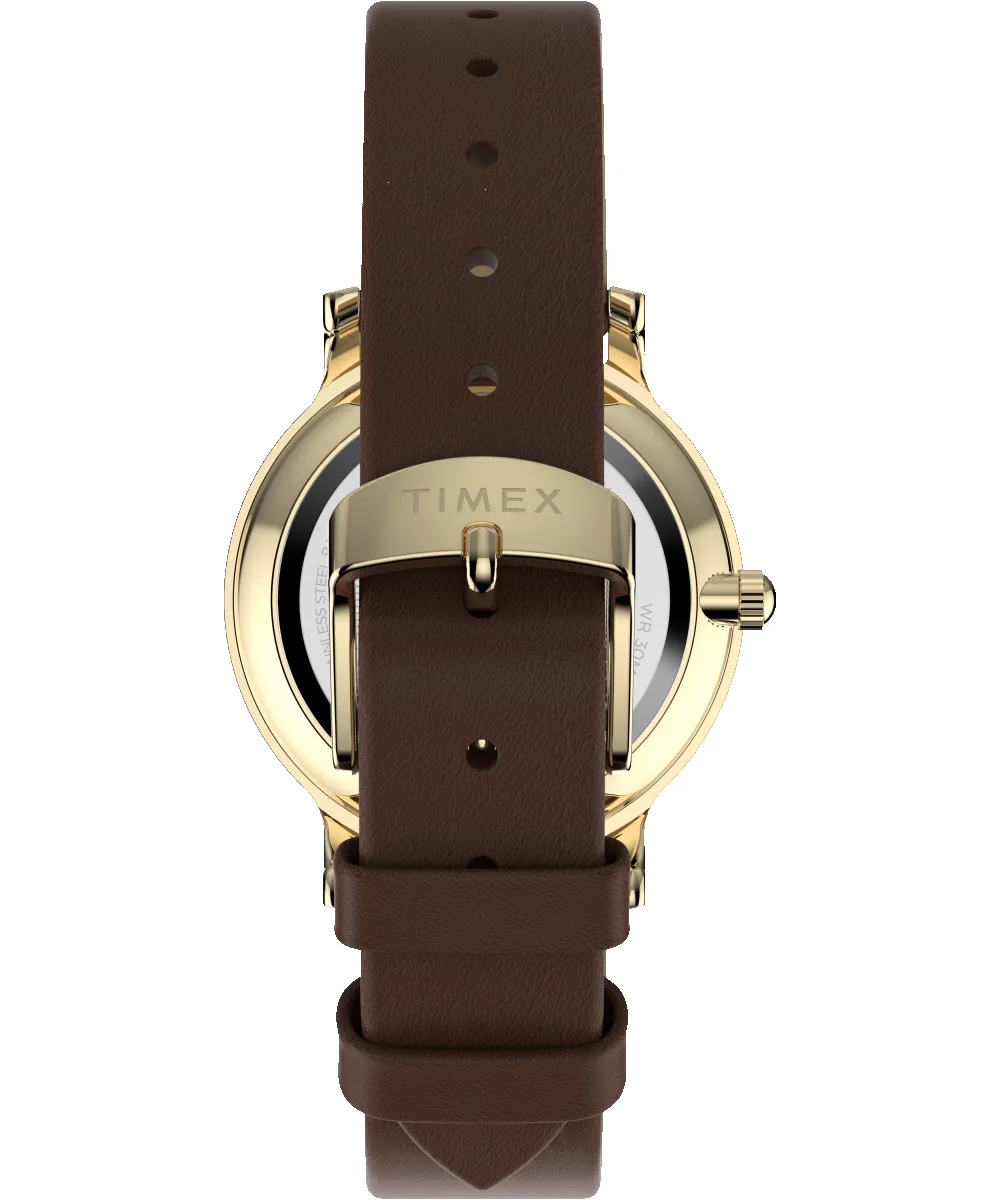 Transcend 34mm Leather Strap Watch sold by Timex product image thumbnail 3