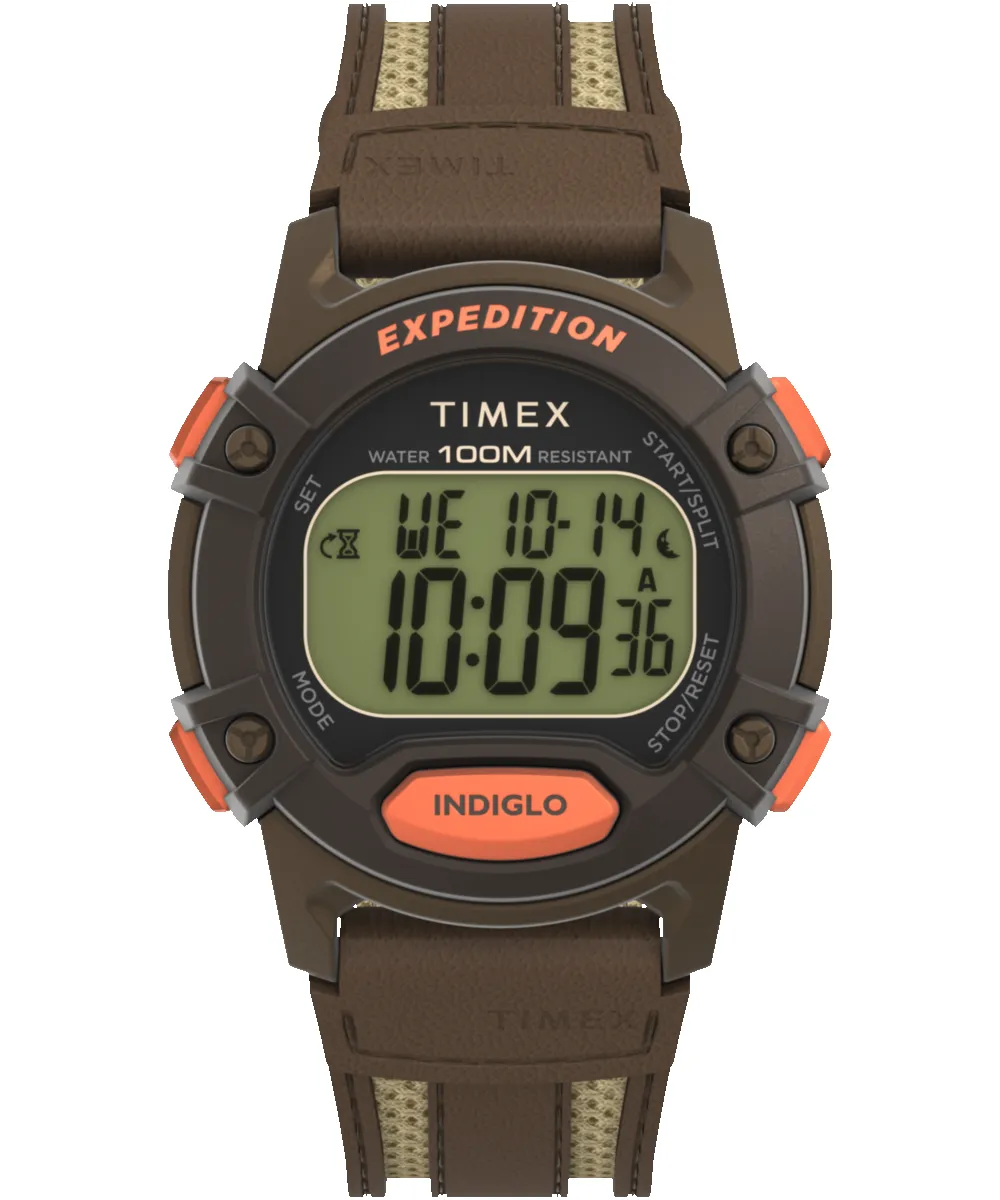 Expedition CAT5 40mm Leather and Fabric Strap Watch sold by Timex