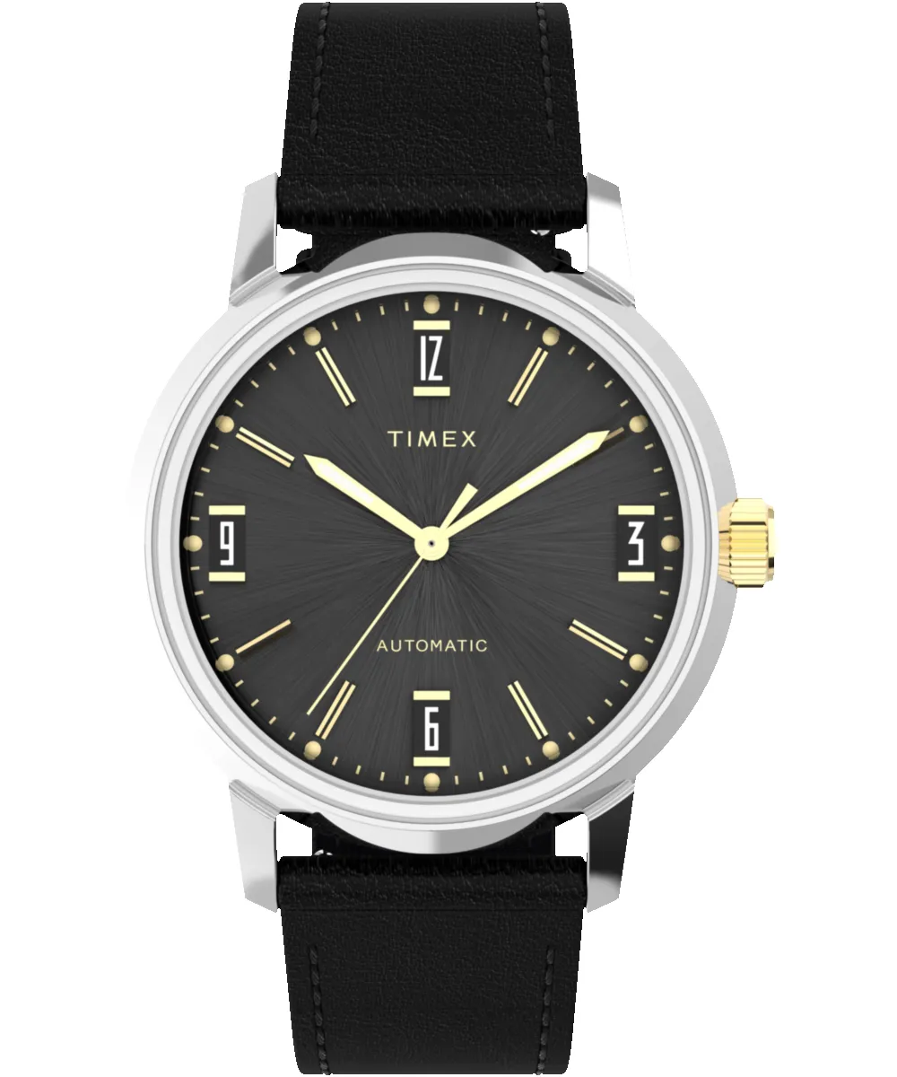 Marlin® Automatic 40mm Leather Strap Watch sold by Timex