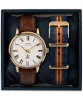 Timex x Brooks Brothers Gold Tone Marlin® Automatic 38mm Leather Strap and Fabric Strap Set sold by Timex