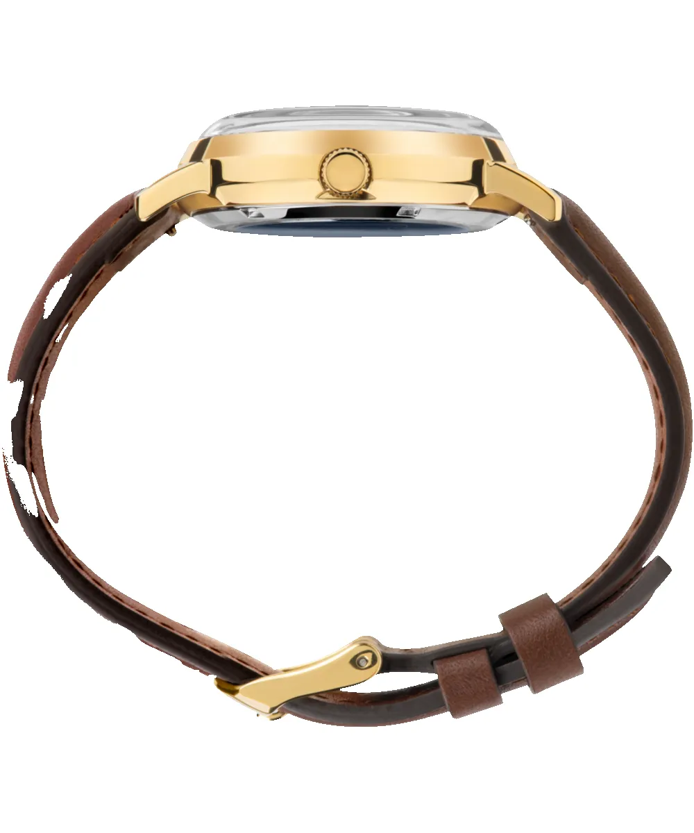 Timex x Brooks Brothers Gold Tone Marlin® Automatic 38mm Leather Strap and Fabric Strap Set sold by Timex product image thumbnail 2