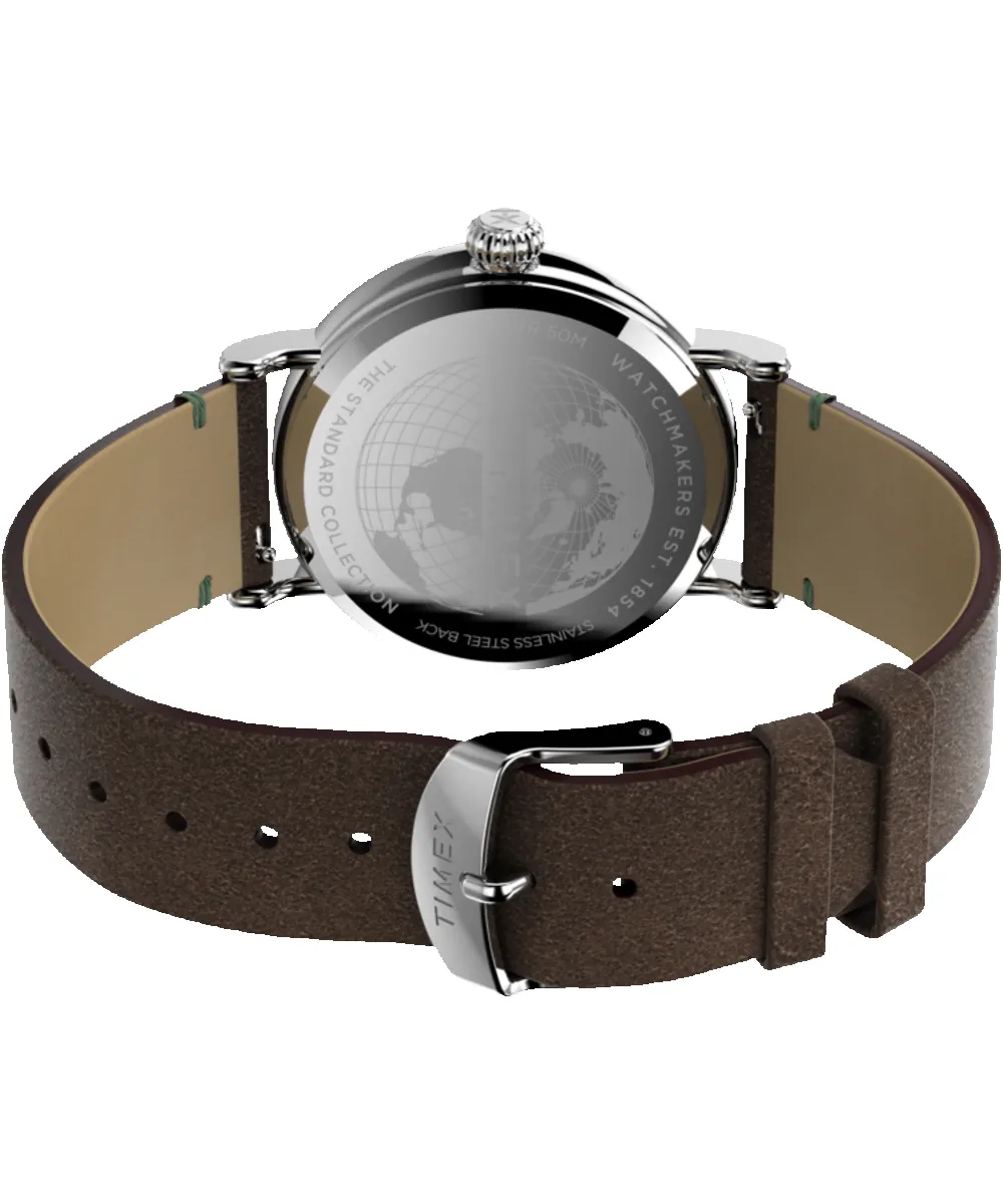 Timex Standard 40mm Eco-Friendly Leather Strap Watch sold by Timex product image thumbnail 5