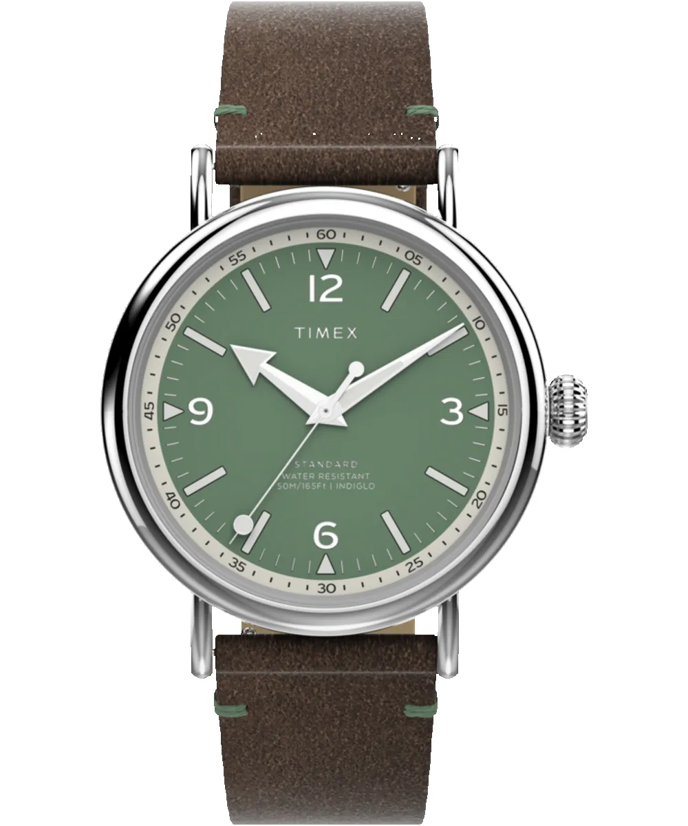 Timex Standard 40mm Eco-Friendly Leather Strap Watch sold by Timex