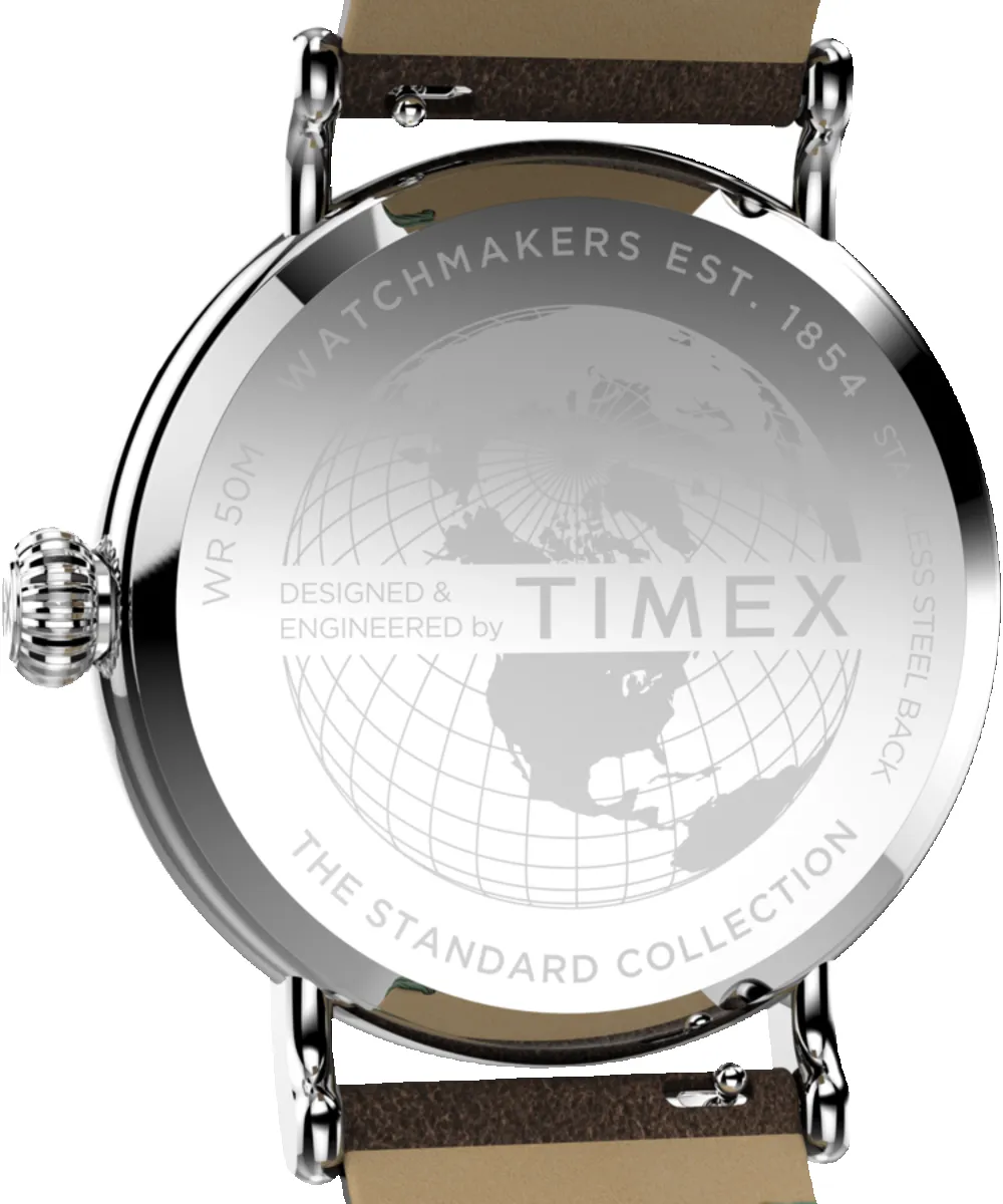 Timex Standard 40mm Eco-Friendly Leather Strap Watch sold by Timex product image thumbnail 4