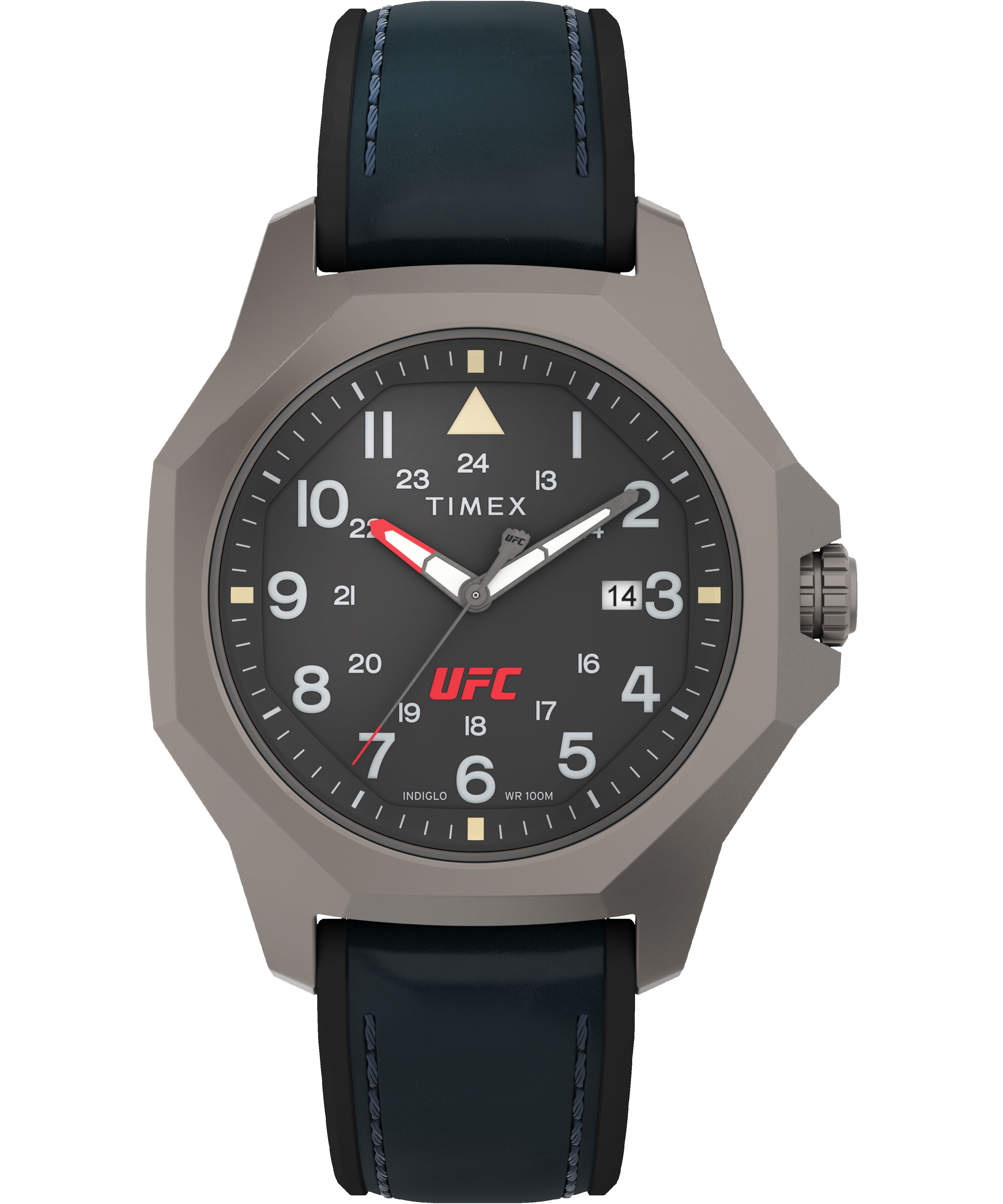 Timex UFC Reveal 41mm Silicone Backed Leather Strap Watch sold by Timex