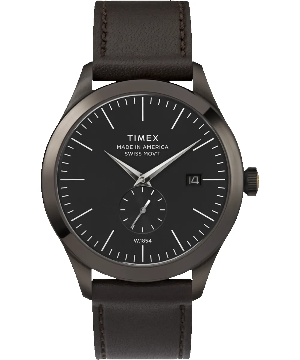 American Documents® 41mm Leather Strap Watch sold by Timex