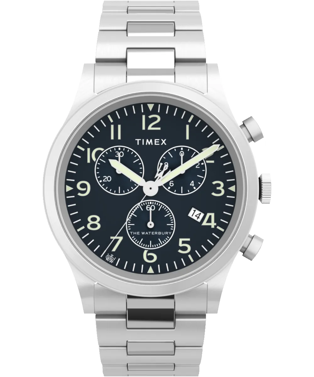 Waterbury Traditional Chronograph 42mm Stainless Steel Bracelet Watch sold by Timex