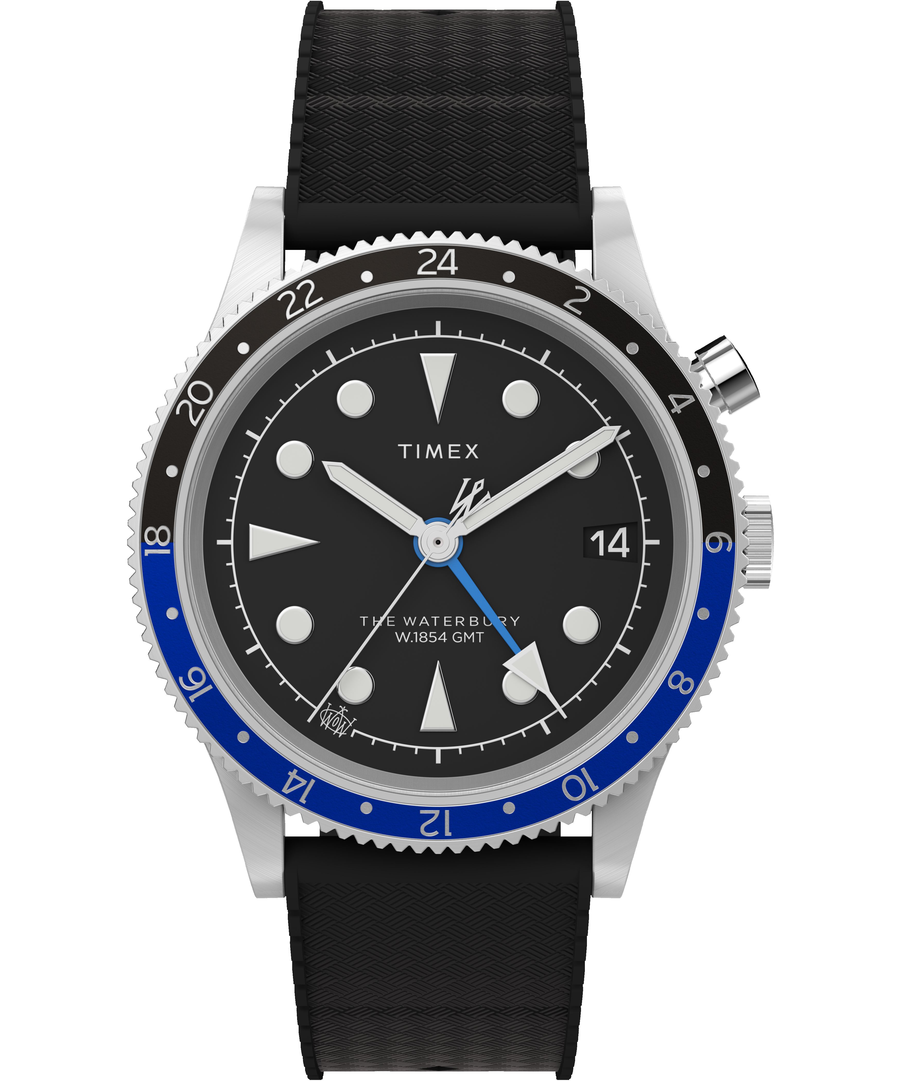 Waterbury Traditional GMT 39mm Synthetic Rubber Strap Watch sold by Timex