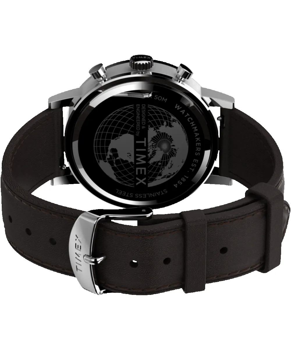 Midtown Chronograph 40mm Leather Strap Watch sold by Timex product image thumbnail 5