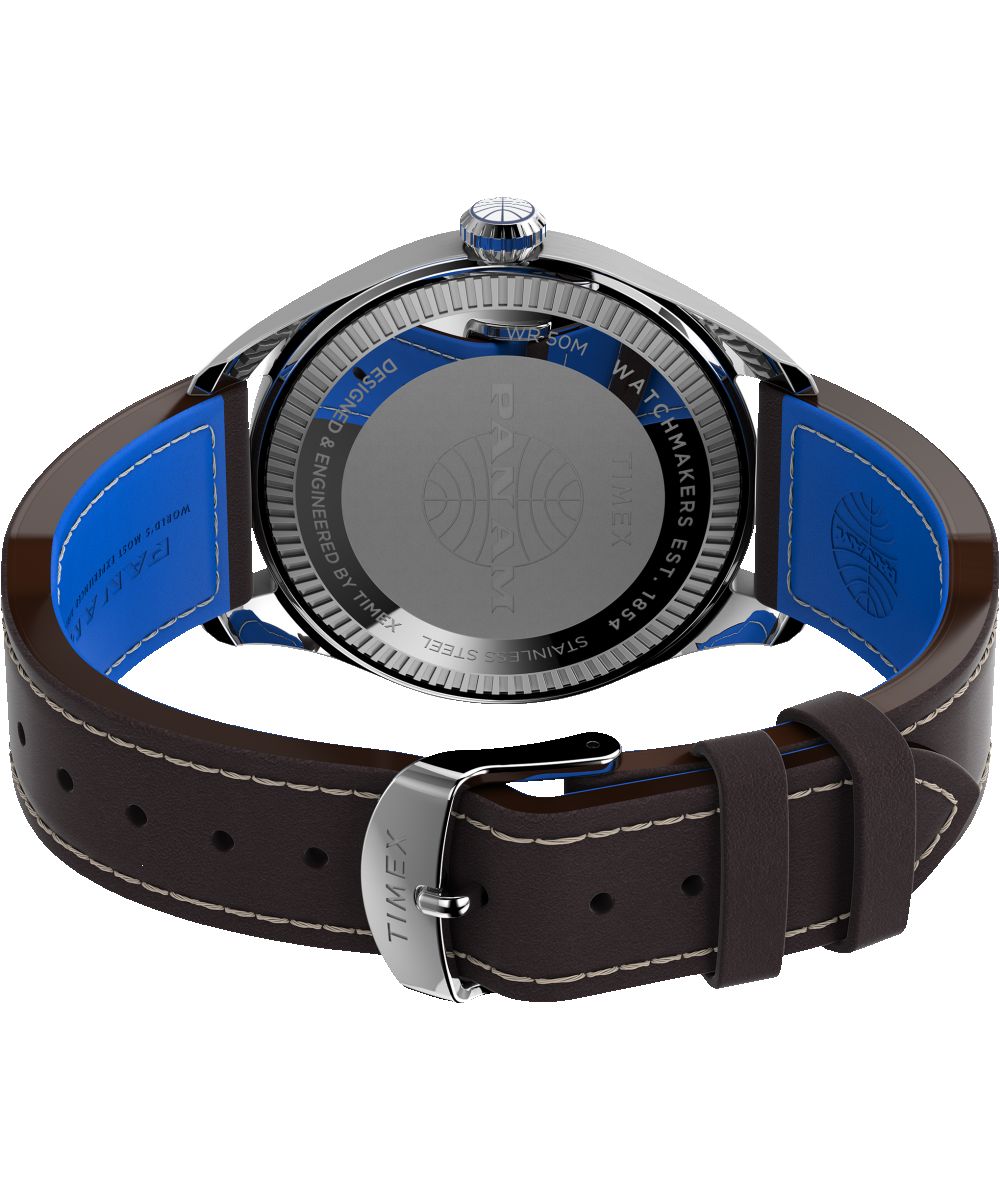 Timex X Pan Am Day-Date 42mm Leather Strap Watch sold by Timex product image thumbnail 5