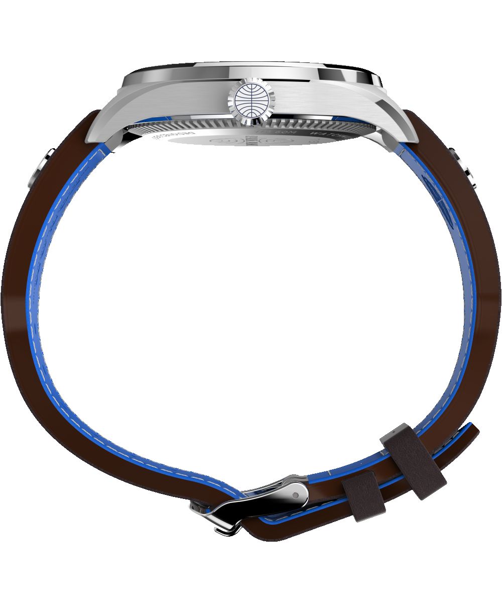 Timex X Pan Am Day-Date 42mm Leather Strap Watch sold by Timex product image thumbnail 2