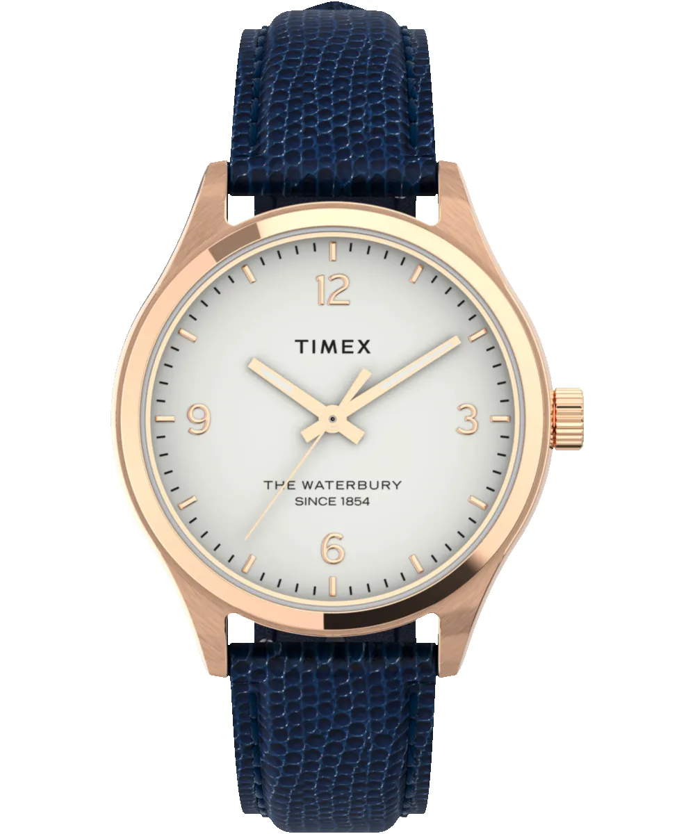 Waterbury Traditional 34mm Leather Strap Watch sold by Timex