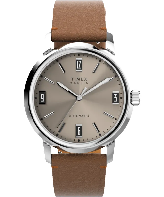 Marlin® Automatic 40mm Leather Strap Watch sold by Timex