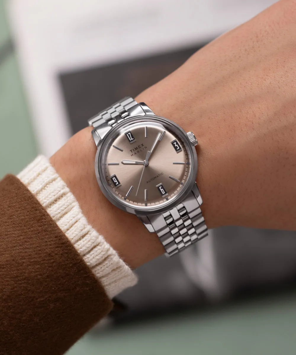 Marlin® Automatic 40mm Stainless Steel Bracelet Watch sold by Timex product image thumbnail 2