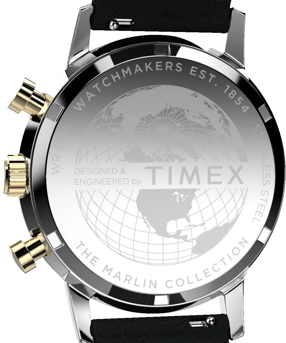 Marlin® Chronograph Tachymeter 40mm Leather Strap Watch sold by Timex product image thumbnail 5