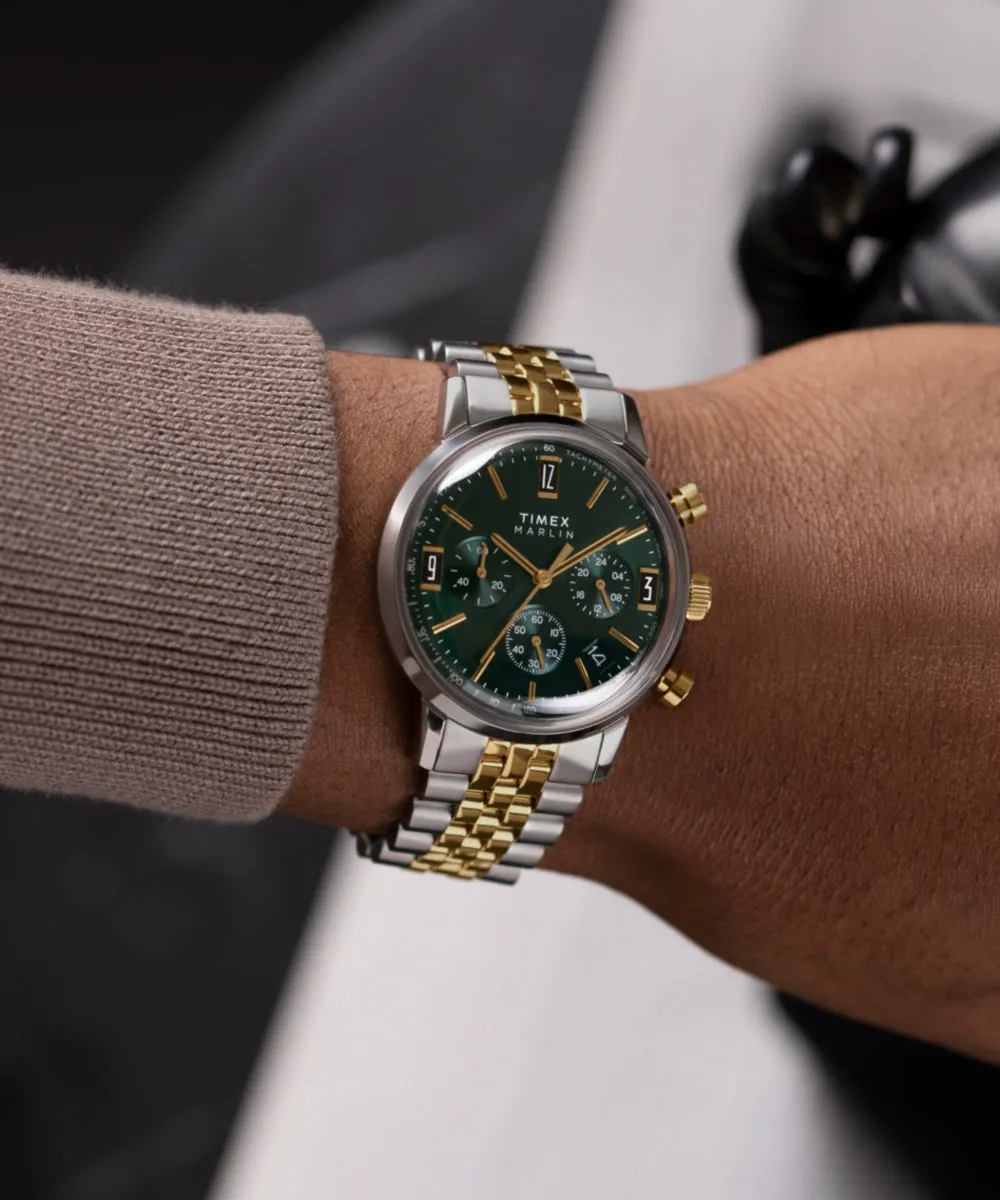 Marlin® Chronograph Tachymeter 40mm Stainless Steel Bracelet Watch sold by Timex product image thumbnail 3