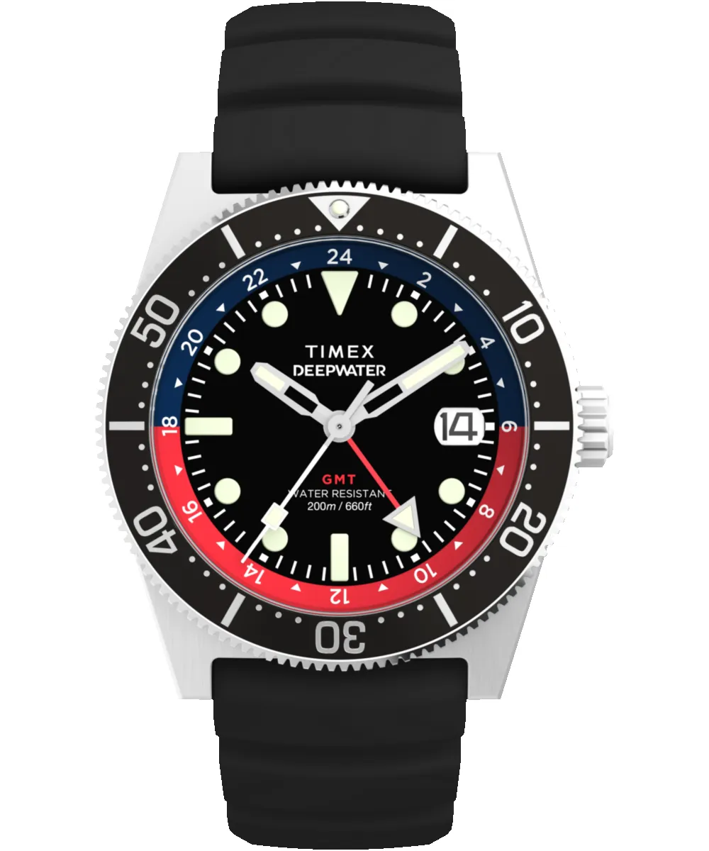 Deepwater Reef 200 GMT 41mm Synthetic Rubber Strap Watch sold by Timex