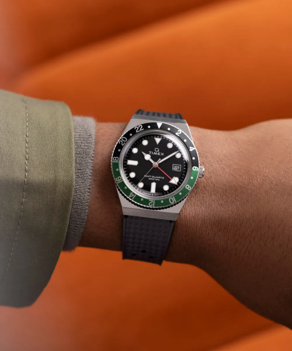 Q Timex® GMT 38mm Synthetic Rubber Strap Watch sold by Timex product image thumbnail 2