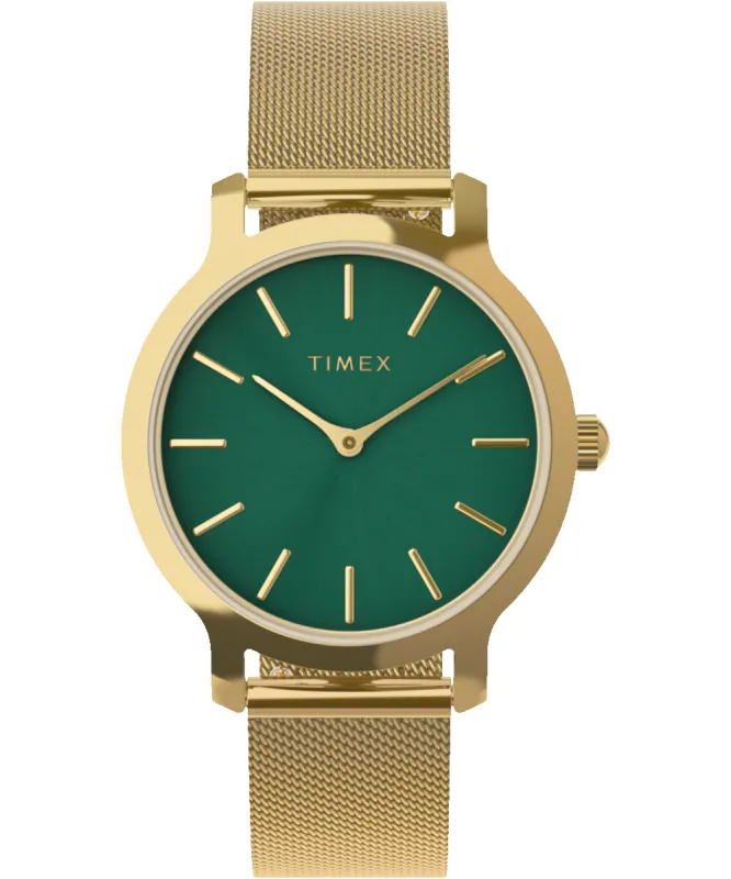 Transcend 31mm Stainless Steel Mesh Band Watch sold by Timex