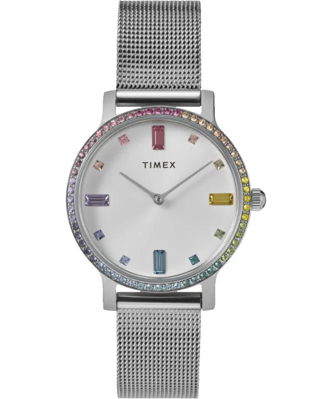 Transcend 31mm Stainless Steel Mesh Band Watch sold by Timex