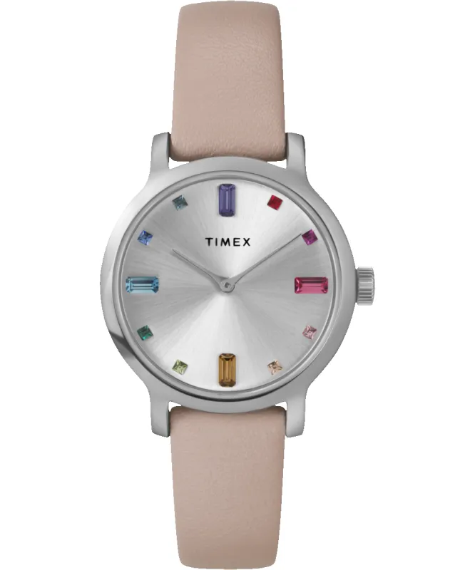 Transcend 31mm Leather Strap Watch sold by Timex