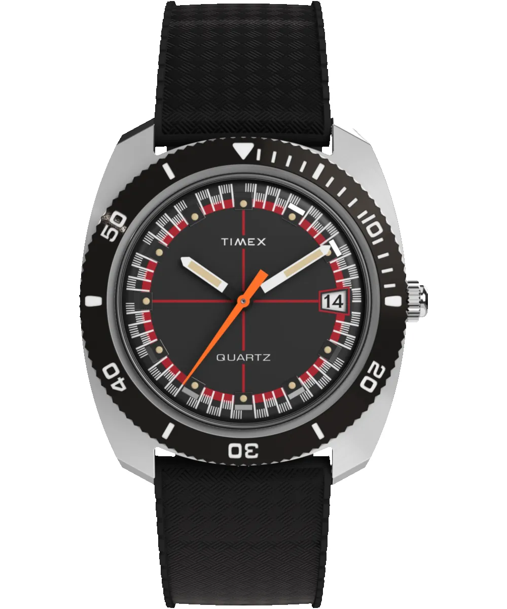 Q Timex Reissue 1971 Velocity 36mm Synthetic Rubber Strap Watch sold by Timex