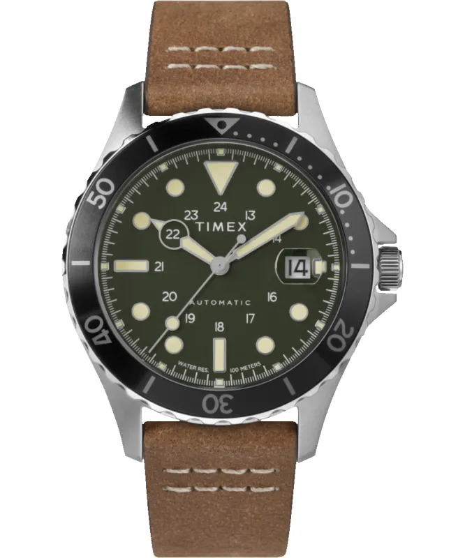 Navi Automatic 41mm Leather Strap Watch sold by Timex