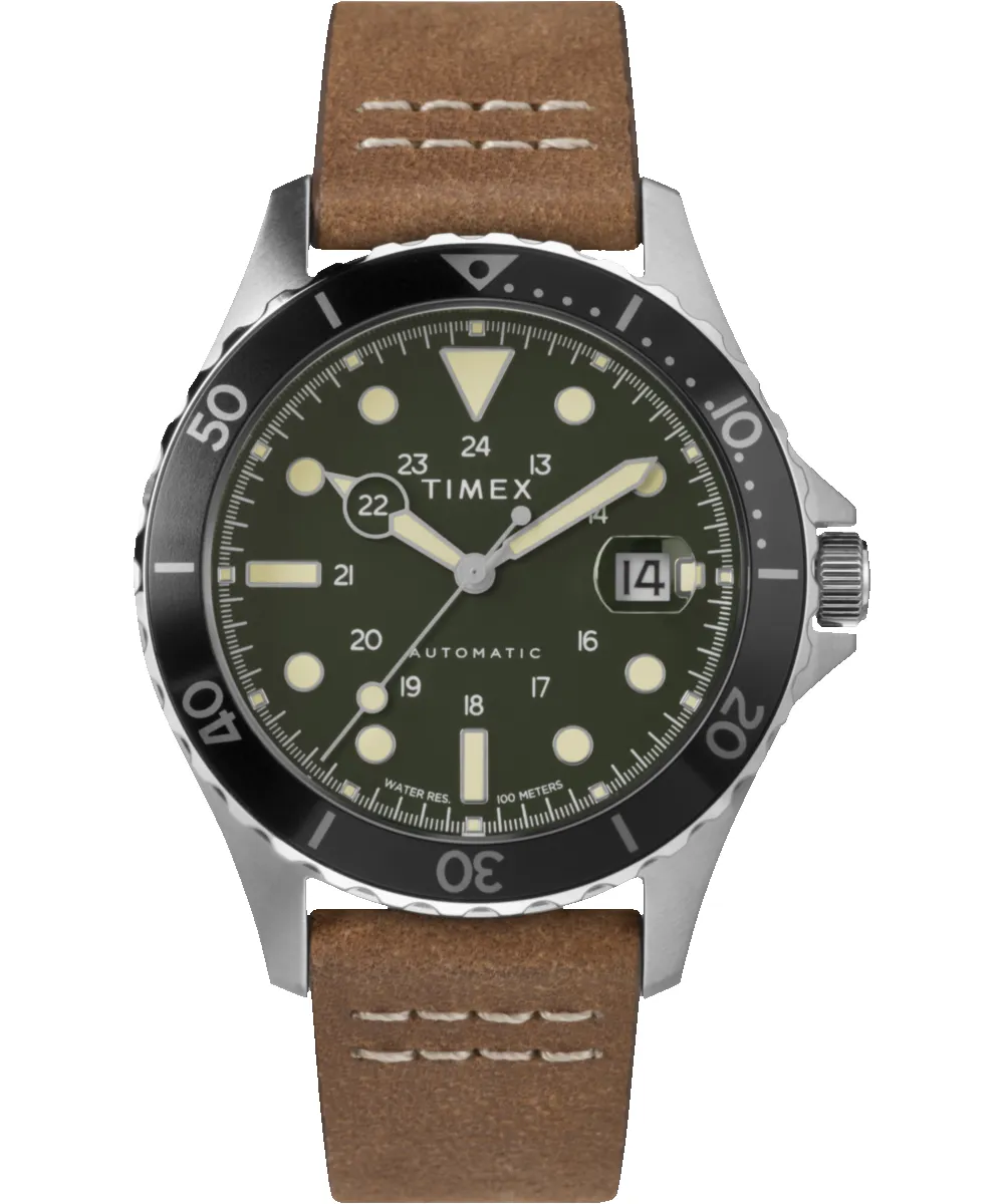 Navi Automatic 41mm Leather Strap Watch sold by Timex