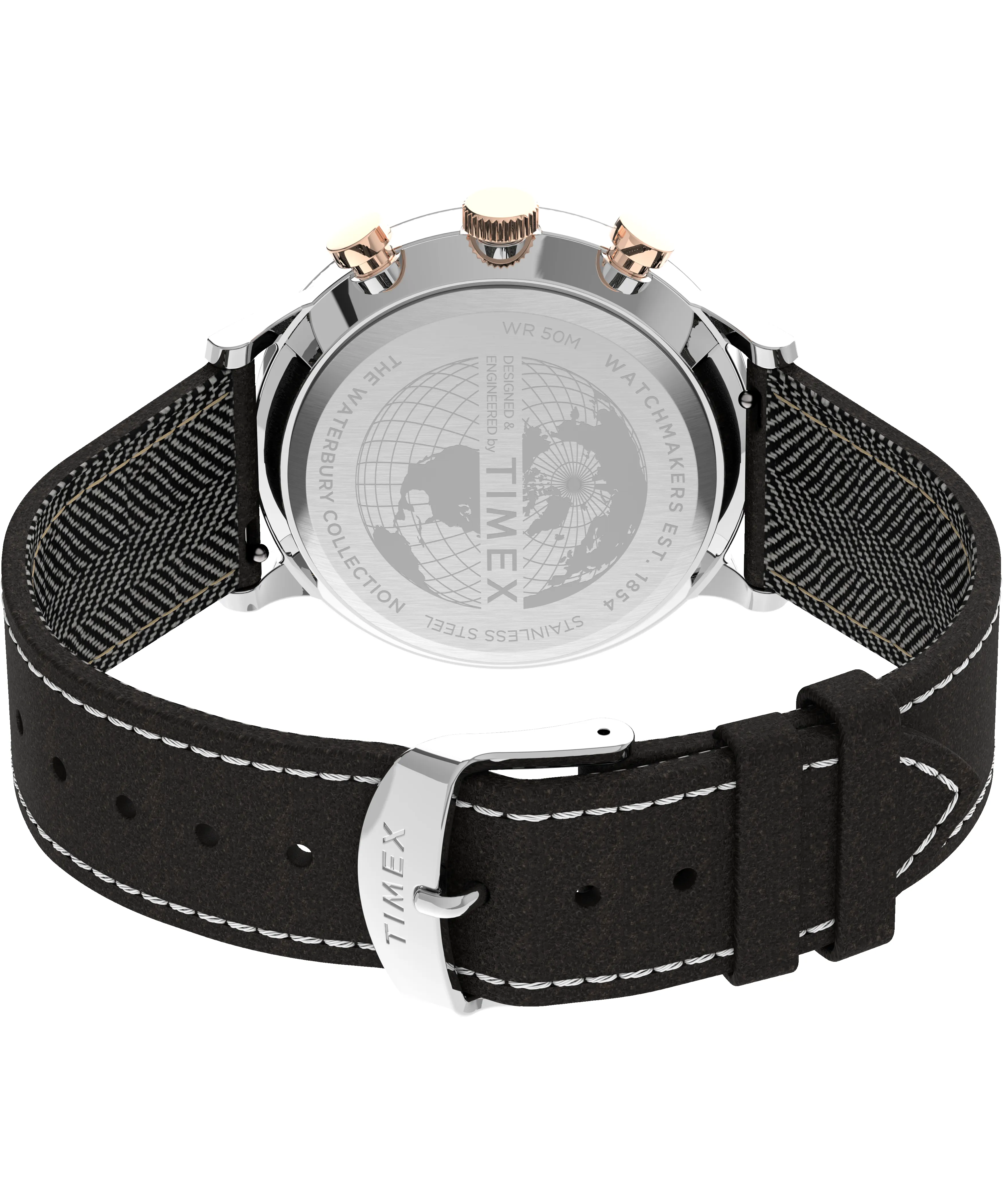 Waterbury Classic Chronograph 40mm Leather Strap Watch sold by Timex product image thumbnail 5