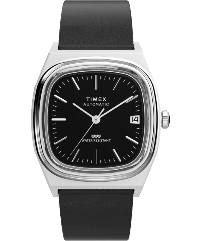 Timex® Automatic 1983 E Line 34mm Leather Strap Watch sold by Timex