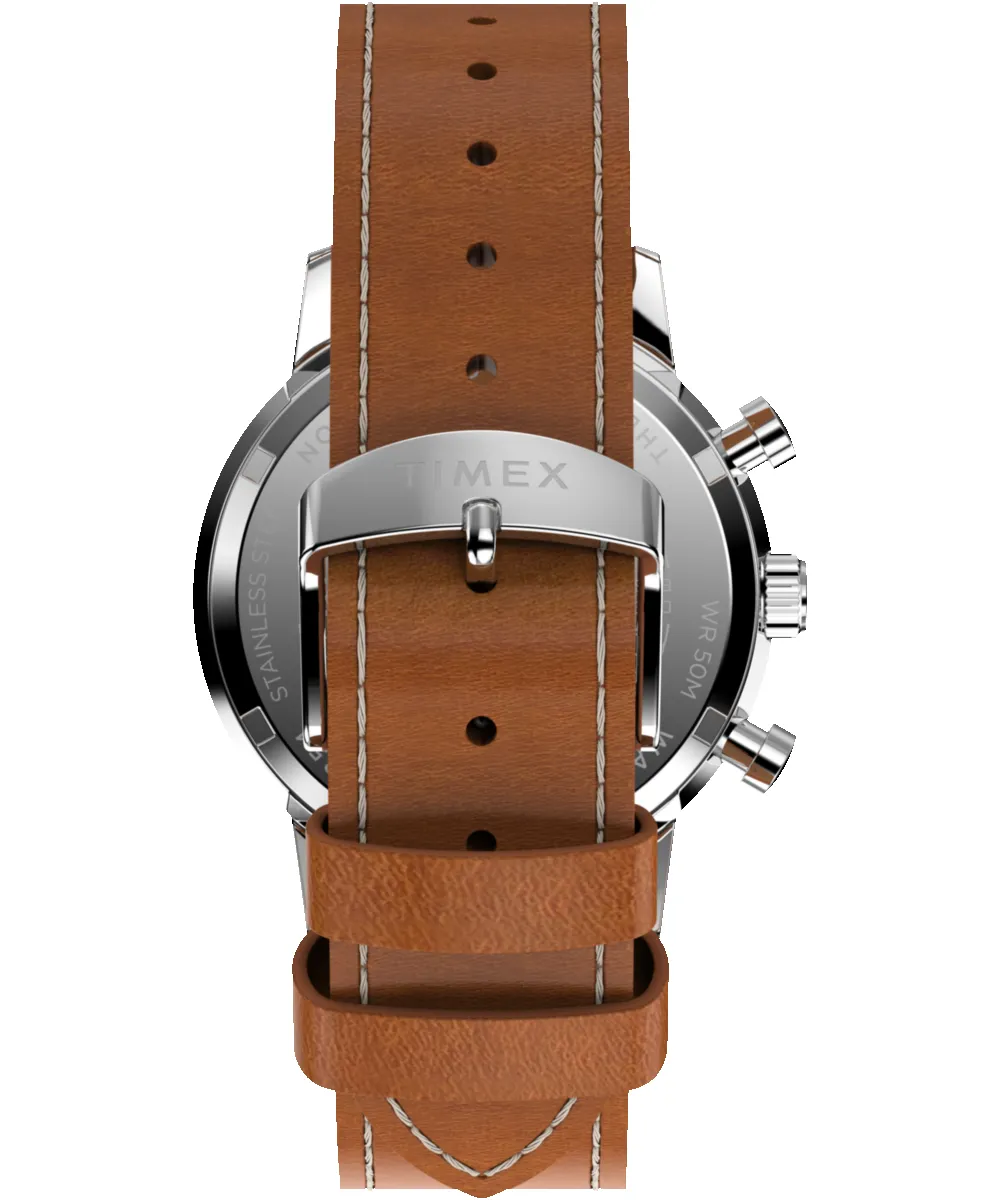 Marlin® Chronograph Tachymeter 40mm Leather Strap Watch sold by Timex product image thumbnail 4