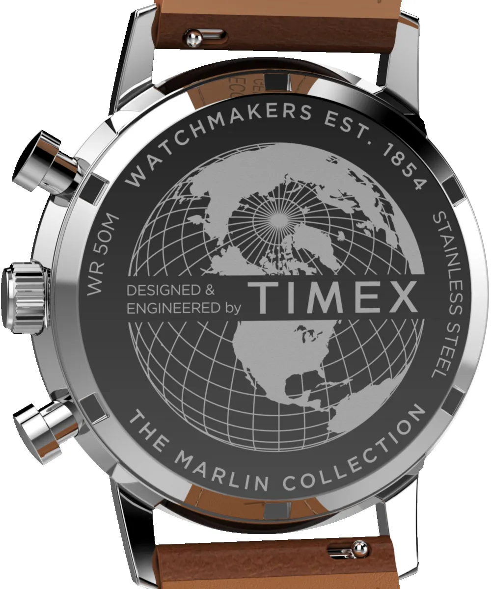 Marlin® Chronograph Tachymeter 40mm Leather Strap Watch sold by Timex product image thumbnail 5