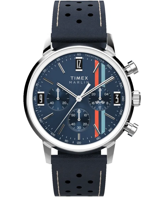 Marlin® Chronograph Tachymeter 40mm Leather Strap Watch sold by Timex