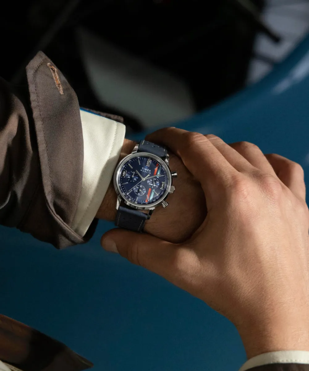 Marlin® Chronograph Tachymeter 40mm Leather Strap Watch sold by Timex product image thumbnail 2