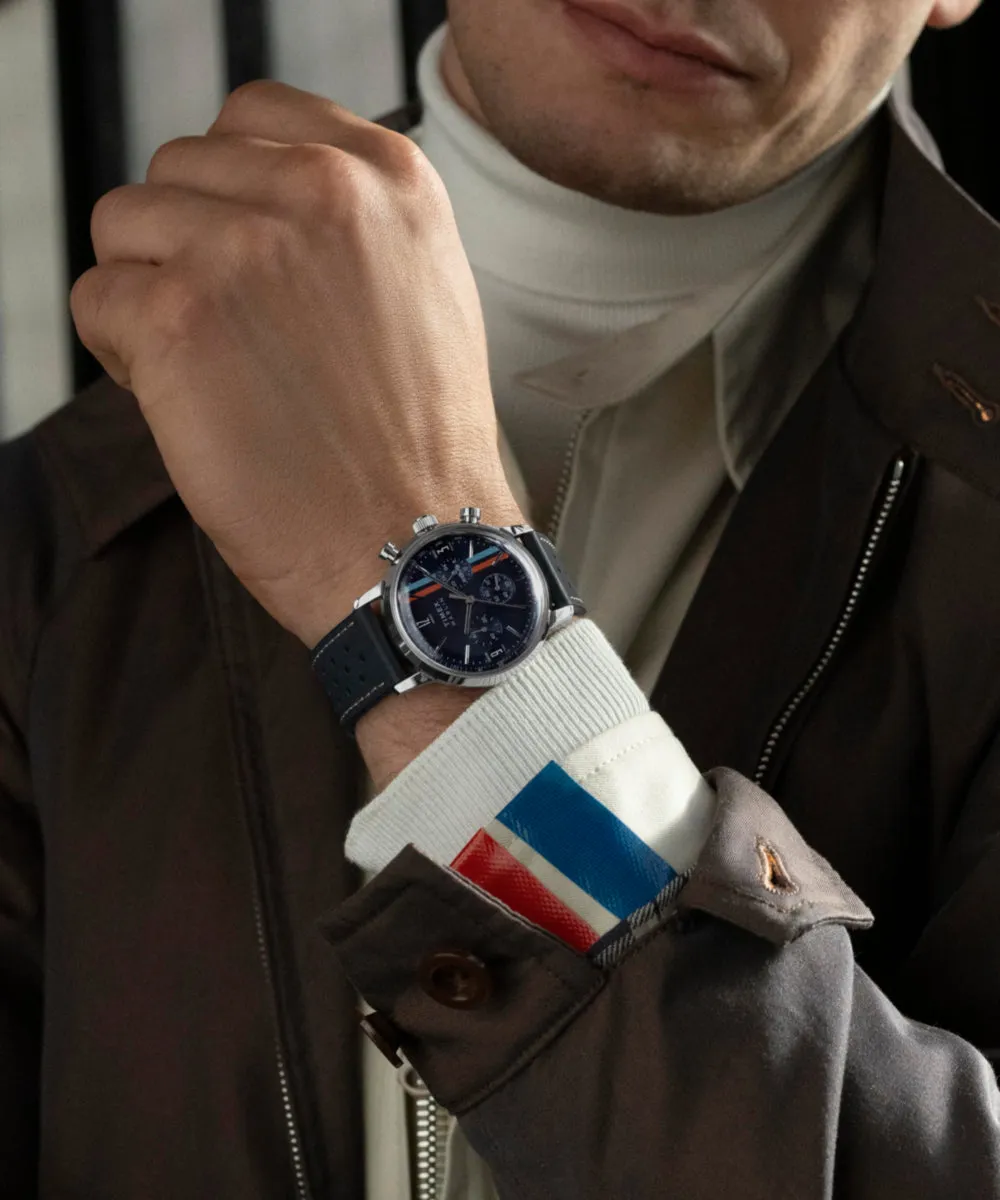 Marlin® Chronograph Tachymeter 40mm Leather Strap Watch sold by Timex product image thumbnail 3