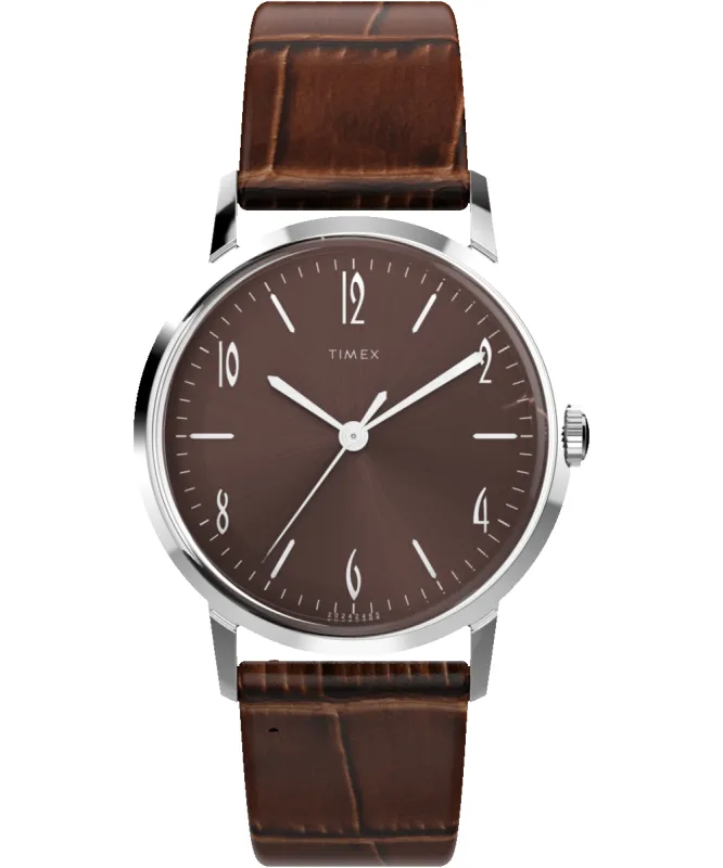 Marlin® Hand-Wound 34mm Leather Strap Watch sold by Timex