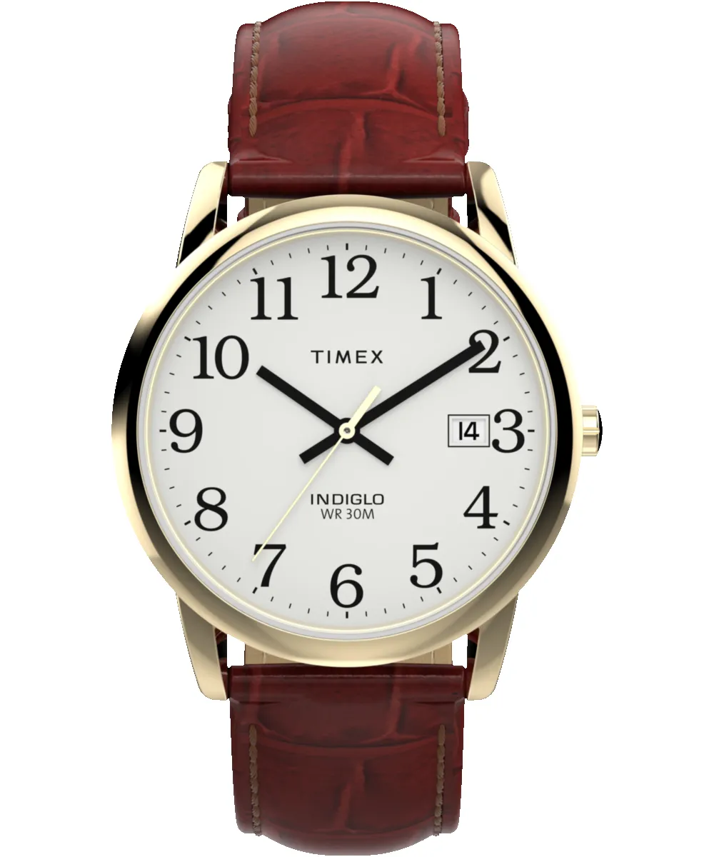 Easy Reader® 35mm Leather Strap Watch sold by Timex