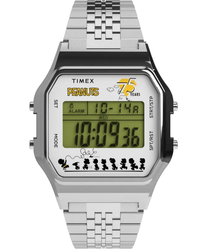 Timex x Peanuts® T80 75th Anniversary Edition 34mm Stainless Steel Bracelet Watch sold by Timex
