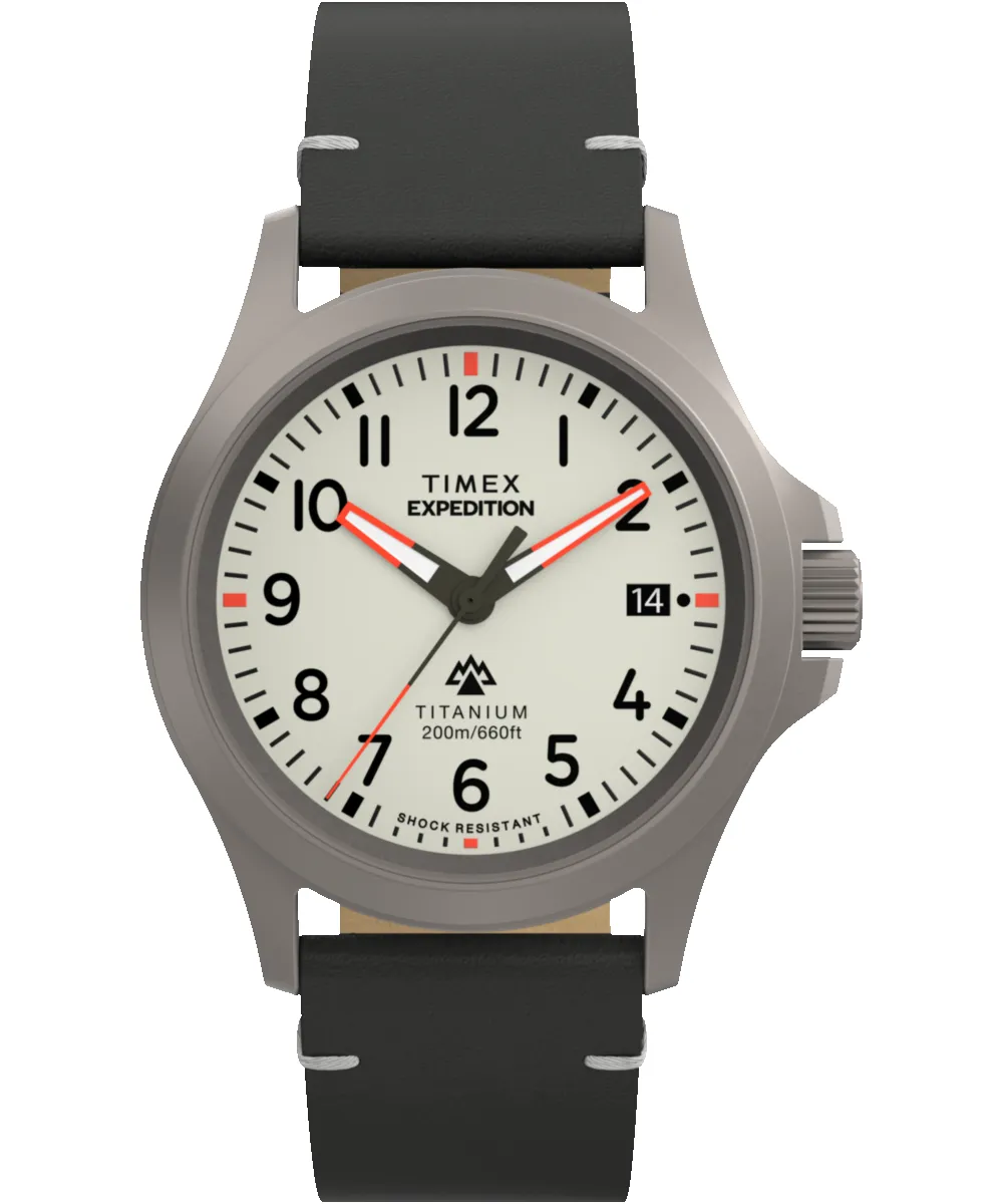 Expedition Titanium 38mm Leather Strap Watch sold by Timex